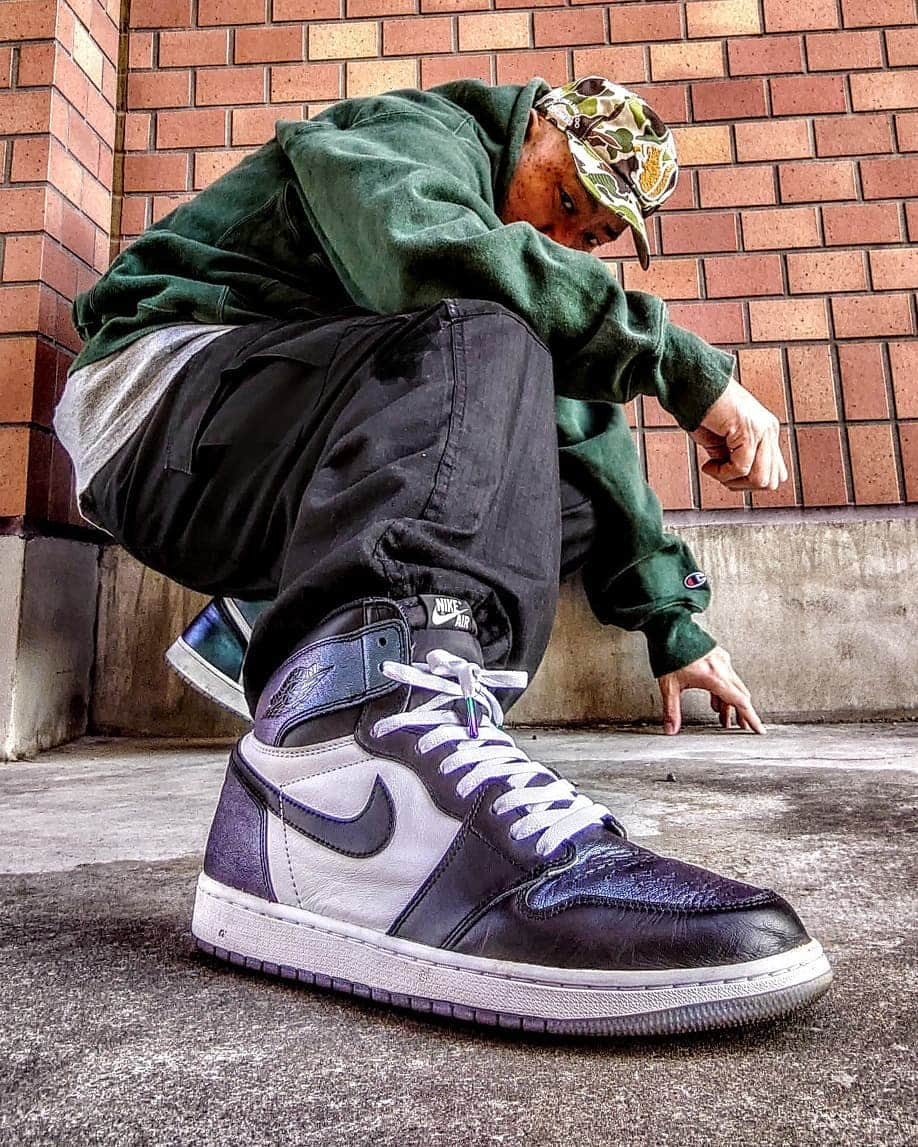 レイザーラモンRGさんのインスタグラム写真 - (レイザーラモンRGInstagram)「白いヒモに変えた2017年のair jordan 1 all star 通称カメレオンがさわやか＆可愛くなったのでうちにある1全て白いヒモに変えます宣言。これには最初から白いヒモついてました。  #キモ撮り #KIMODORI #airjordan1 #aj1」1月17日 17時40分 - rgrazorramon