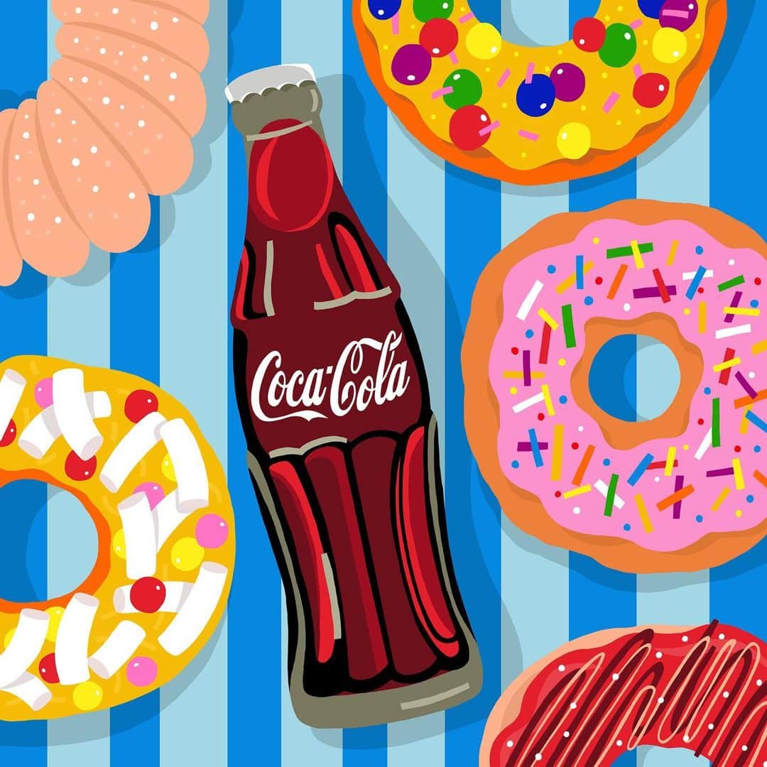 コカ コーラさんのインスタグラム写真 コカ コーラinstagram とびきりポップなおやつタイム コークとカラフルなドーナツ の組み合わせって とってもアメリカンでかわいいよね みんなはどのドーナツが一番気になった コカ コーラ