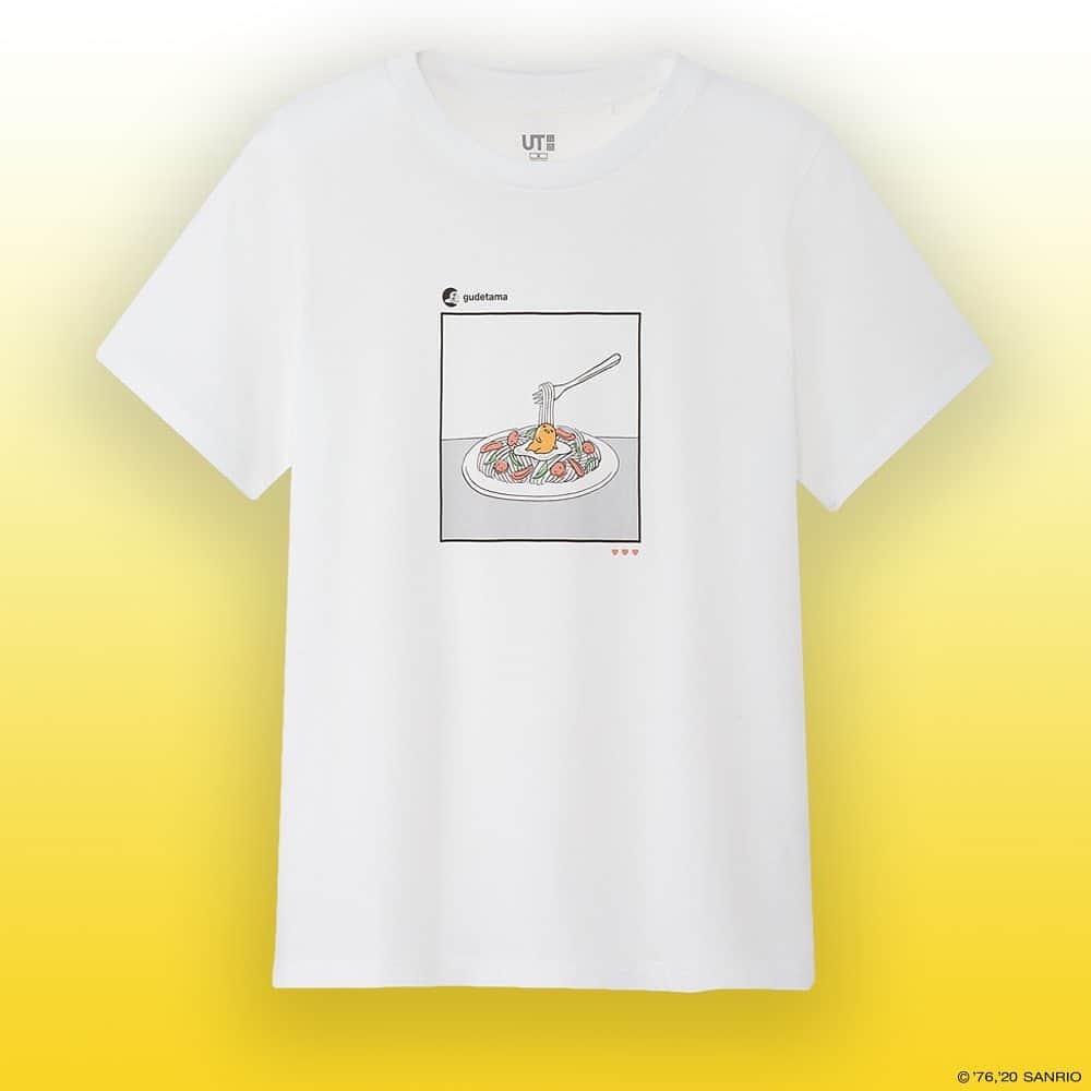 ぐでたまさんのインスタグラム写真 - (ぐでたまInstagram)「now serving: new @uniqlo t-shirts inspired by your favorite lazy egg 🍳🍝🥪🍕link in bio to shop...」1月18日 7時00分 - gudetama