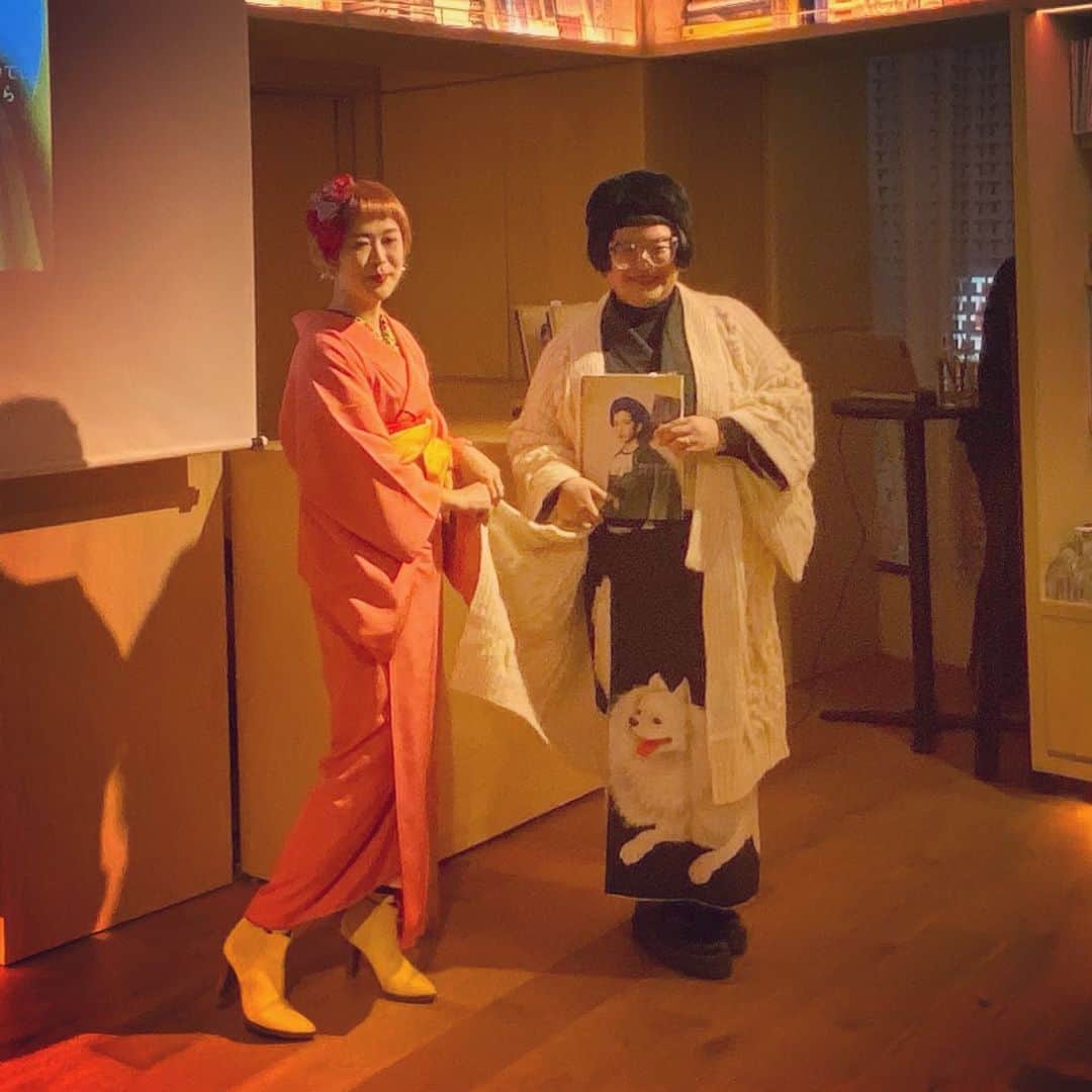 相澤樹さんのインスタグラム写真 - (相澤樹Instagram)「無事にトークショー終わりました！ ご来場いただいた方々に感謝申し上げます。犬着物と、ケイタさんのニット羽織が着れて嬉しかったな。」1月18日 1時50分 - mikitiaizawa