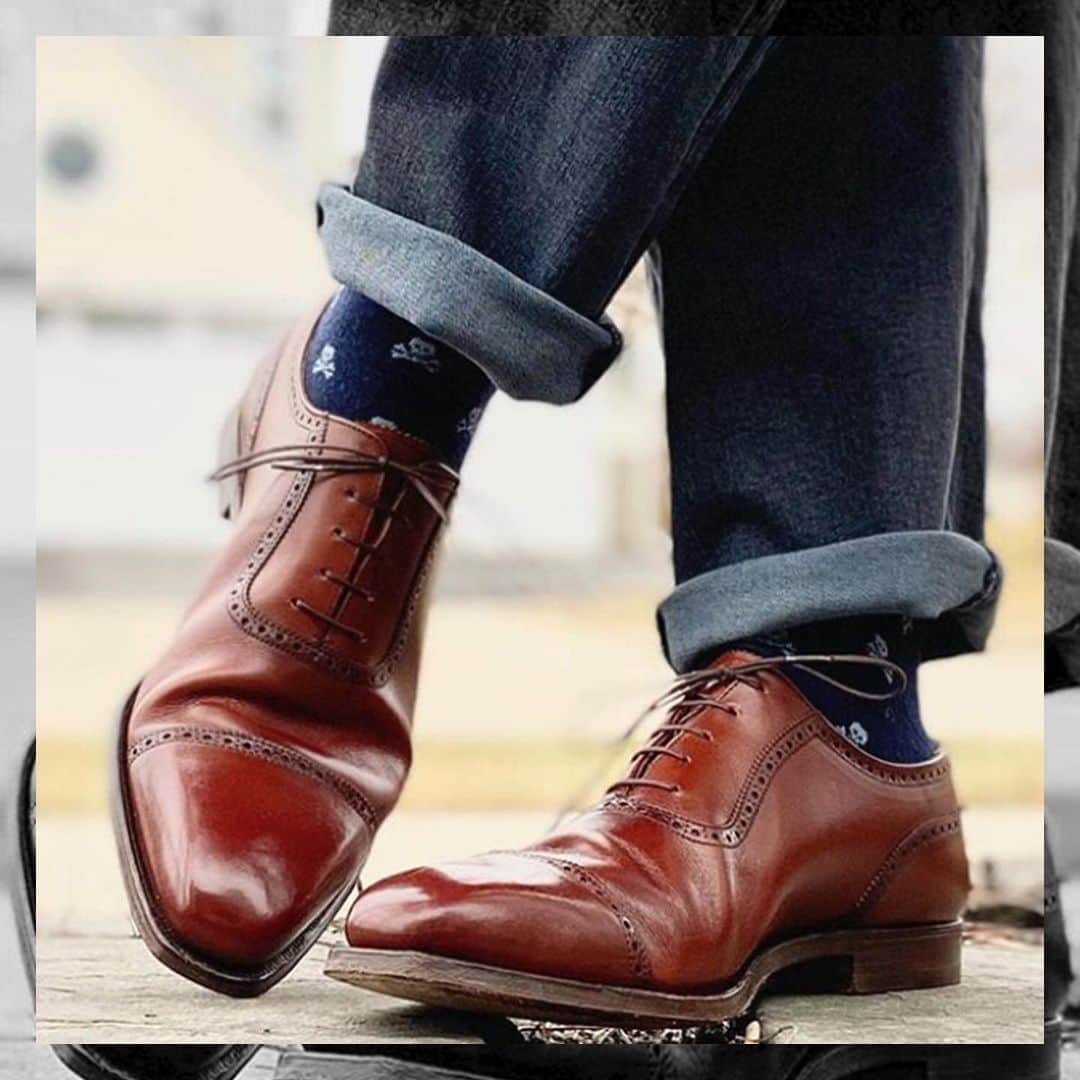 のインスタグラム：「Westbourne in Chestnut Burnished Calf – photo credit @wishoeguy #crockettandjones #madetobeworn #customerimages」
