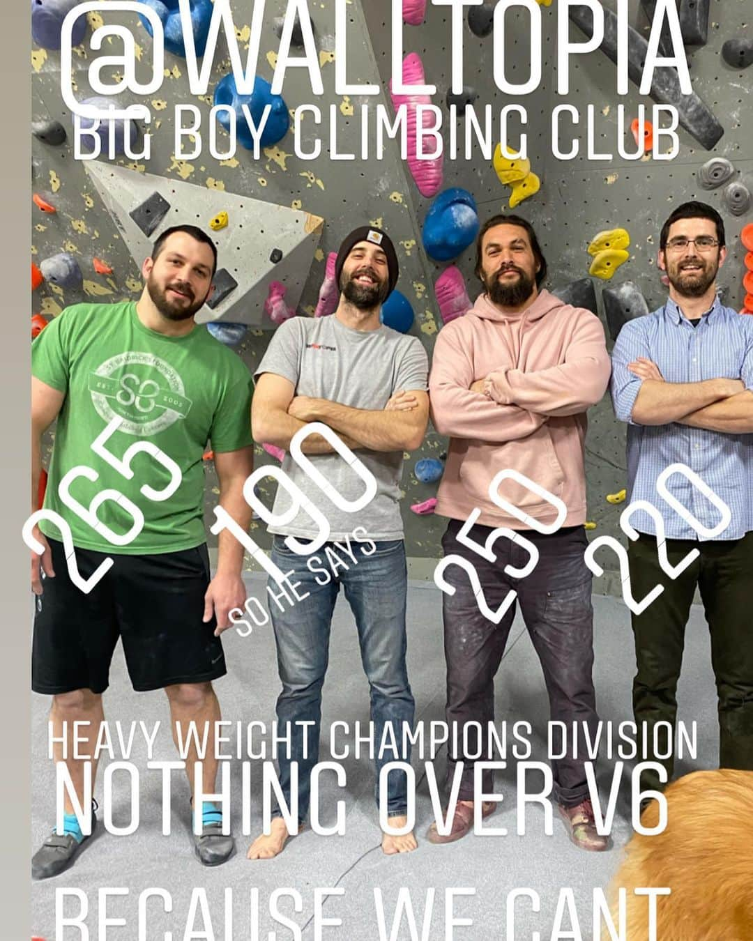 ジェイソン・モモアさんのインスタグラム写真 - (ジェイソン・モモアInstagram)「love climbing. had the greatest time at  @walltopia US headquarters. in the iron city with the big boys climbing kinda hard. WE BIG  #v6tillidie #huskycut #eatsomethingdean #sideoffries #putgravyonit #dickandribsandtendons aloha j」1月18日 10時14分 - prideofgypsies