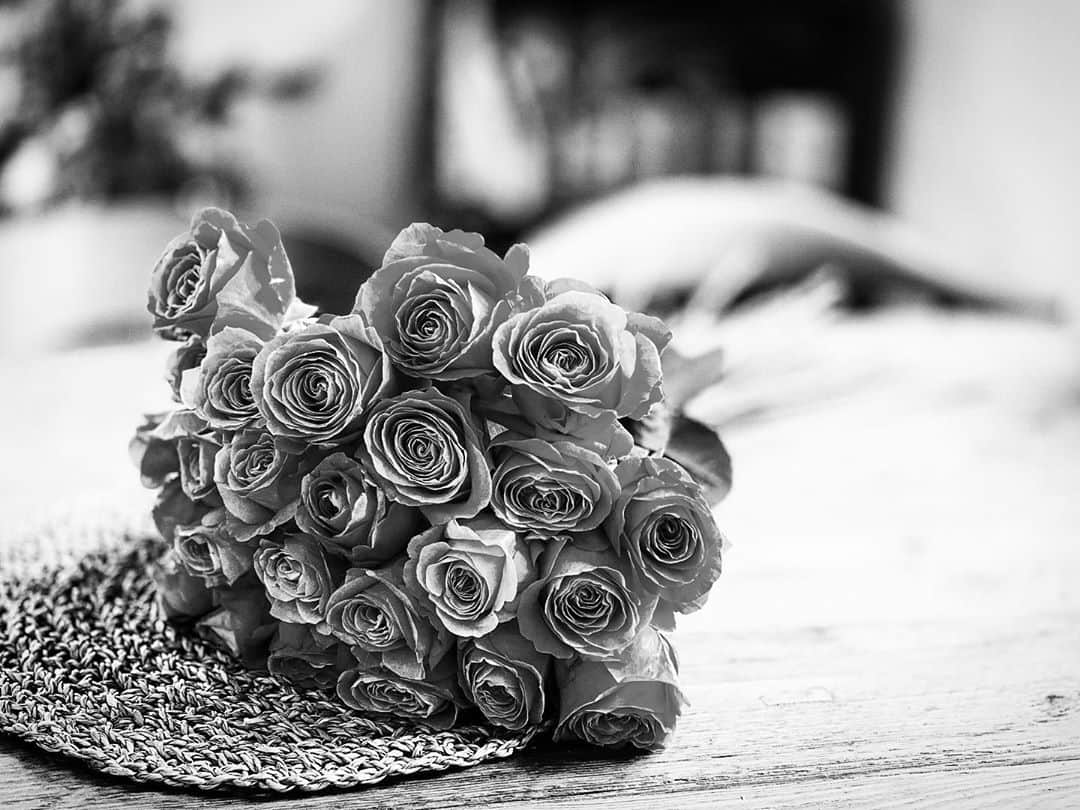 三船美佳さんのインスタグラム写真 - (三船美佳Instagram)「🌹 仕事終わって帰ったら お部屋にサプライズ💖 ダンナちゃんが記念日に 薔薇の花束を贈ってくれた💐 とーってもいい香り🌹 愛する人に貰う花束って こんなに幸せな気持ちになるのね🙃💕 そしてケーキも感動するおいしさ😭✨ だんなちゃんありがとう😊#お手紙付#このロマンチックな状況を思春期はキンモォ〜🤣え！きも〜😂きっもぉ〜ぉぉぉ🤣#って連呼しながら大爆笑🤣#そして終始照れるダンナちゃんw#ありがとう」1月18日 10時44分 - mikamifune_official