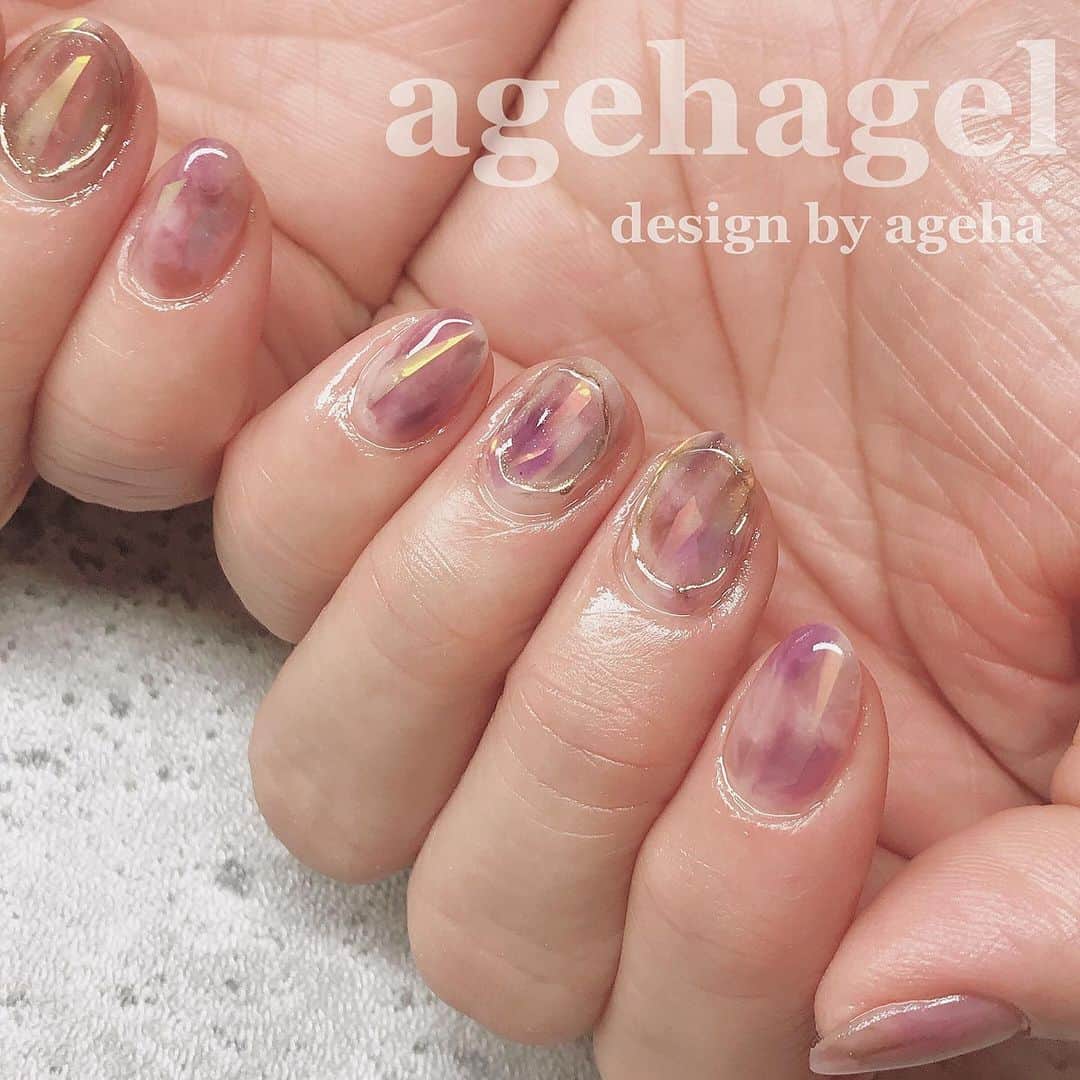 agehaさんのインスタグラム写真 - (agehaInstagram)「#agehagel  #ニュアンスレイヤー 短くて可愛いお爪😍 色合わせを変えて 色々楽しめるアート😊❤️ #agehaミラーパウダー #アートフィルムブルーオーロラ」1月18日 13時12分 - agehanails