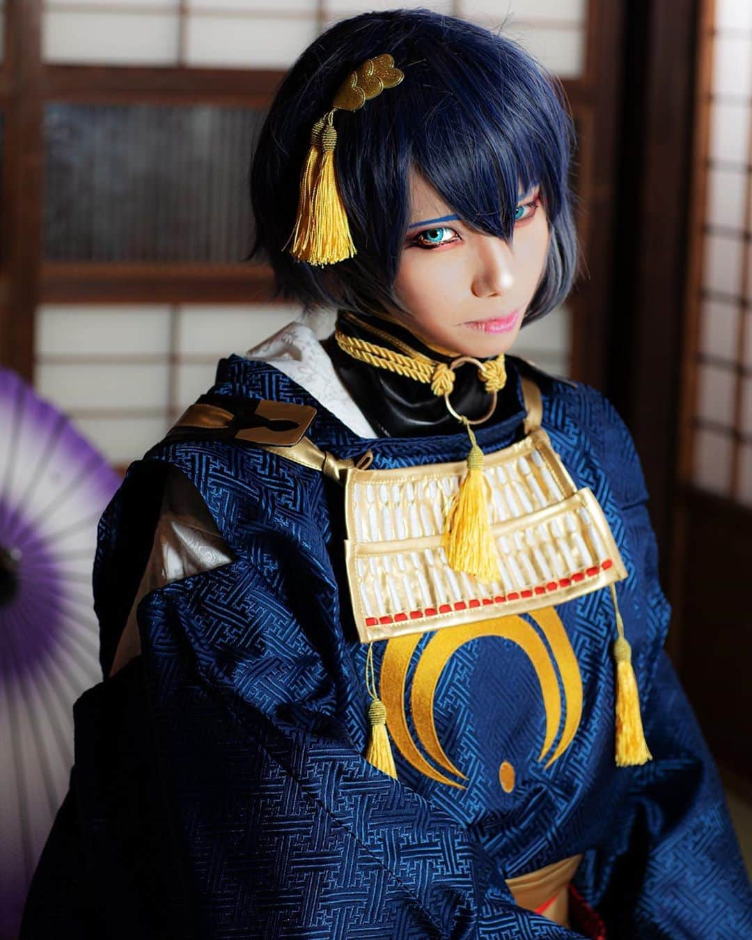 秋元るいさんのインスタグラム写真 - (秋元るいInstagram)「刀剣乱舞 三日月宗近 . .  #cosplay #cosplayer #cosplayboy #toukenranbu #toukenranbucosplay #三日月宗近　#三日月宗近コスプレ #骨喰藤四郎 #骨喰藤四郎コスプレ #刀剣乱舞　#刀剣乱舞コスプレ #刀剣乱舞好きと繋がりたい #とうらぶ #cosplayphotography #cosplayofinstagram #cosplayofinstagram #和装　#狩衣　#男装　#男装メイク　#코스프레 #도검난무 #刀剑乱舞 #刀剑乱舞cos #초승달타투　#c97 #冬コミコスプレ #コミケコスプレ #comicmarket97」1月18日 13時13分 - akimoto_rui