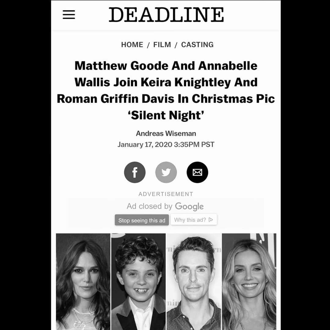 アナベル・ウォーリスのインスタグラム：「Very excited to join this amazing cast. It definitely NOT your average Christmas movie. Very excited .Here we go! ✌️#femalefilmmaker」