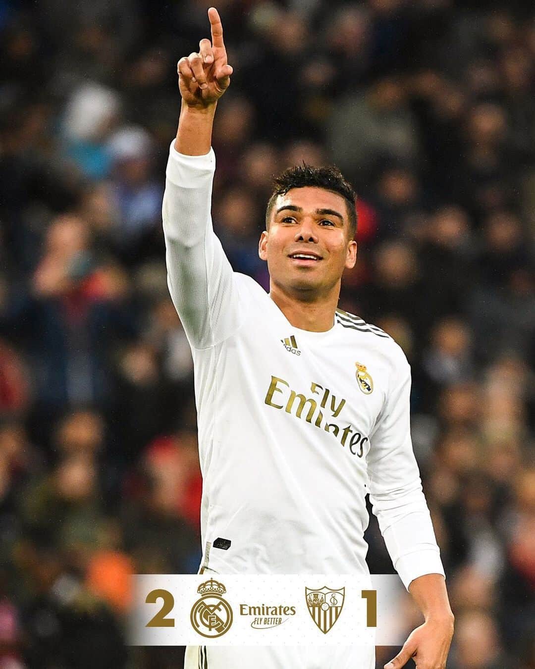 レアル・マドリードさんのインスタグラム写真 - (レアル・マドリードInstagram)「Real Madrid 2-1 Sevilla ⚽ 55' @Casemiro ⚽ 64' De Jong ⚽ 69' @Casemiro #Emirates | #HalaMadrid」1月19日 1時53分 - realmadrid