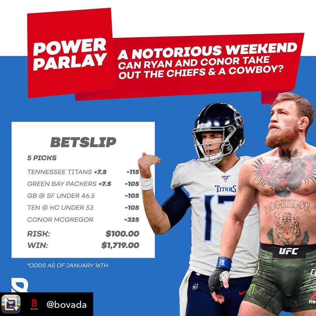 リサ・アンさんのインスタグラム写真 - (リサ・アンInstagram)「Repost from @bovada - We’re mixing it up this week, what sports do you like to parlay together? ‪#BovadaPowerParlay #TENvsKC #GBvsSF #UFC246 #NFL100 ‬#mcgregorvscowboy #packers #niners #titans #chiefs」1月19日 0時26分 - thereallisaann