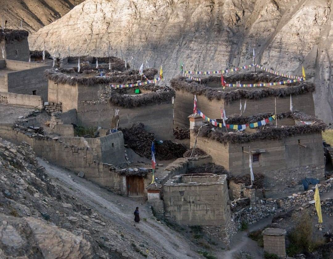 National Geographic Travelさんのインスタグラム写真 - (National Geographic TravelInstagram)「Photo by @bethjwald | A woman walks by traditional homes decorated with prayer flags in the village of Saldang in Dolpo, a remote and roadless region in western Nepal with strong ties to Tibet and Tibetan Buddhism.」1月18日 18時08分 - natgeotravel