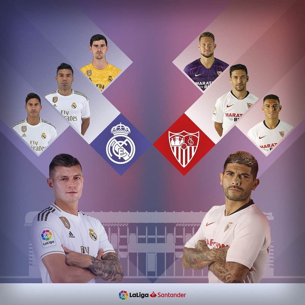 LFPさんのインスタグラム写真 - (LFPInstagram)「Who will WIN #RealMadridSevillaFC? 💜 or ❤️? • ¿Quién GANARÁ el #RealMadridSevillaFC? ¿💜 o ❤️? • #LaLiga #LaLigaSantander #Football」1月18日 18時25分 - laliga