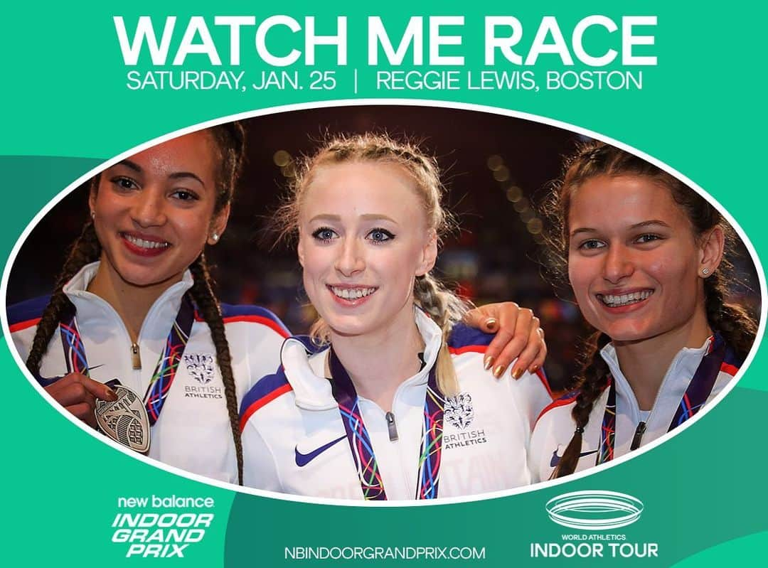 エイミー・オールコックのインスタグラム：「Watch me race @nbindoorgp on Saturday, January 25 at Reggie Lewis, Boston or on NBCSN from 6pm - 8pm EST  #NBIGP」