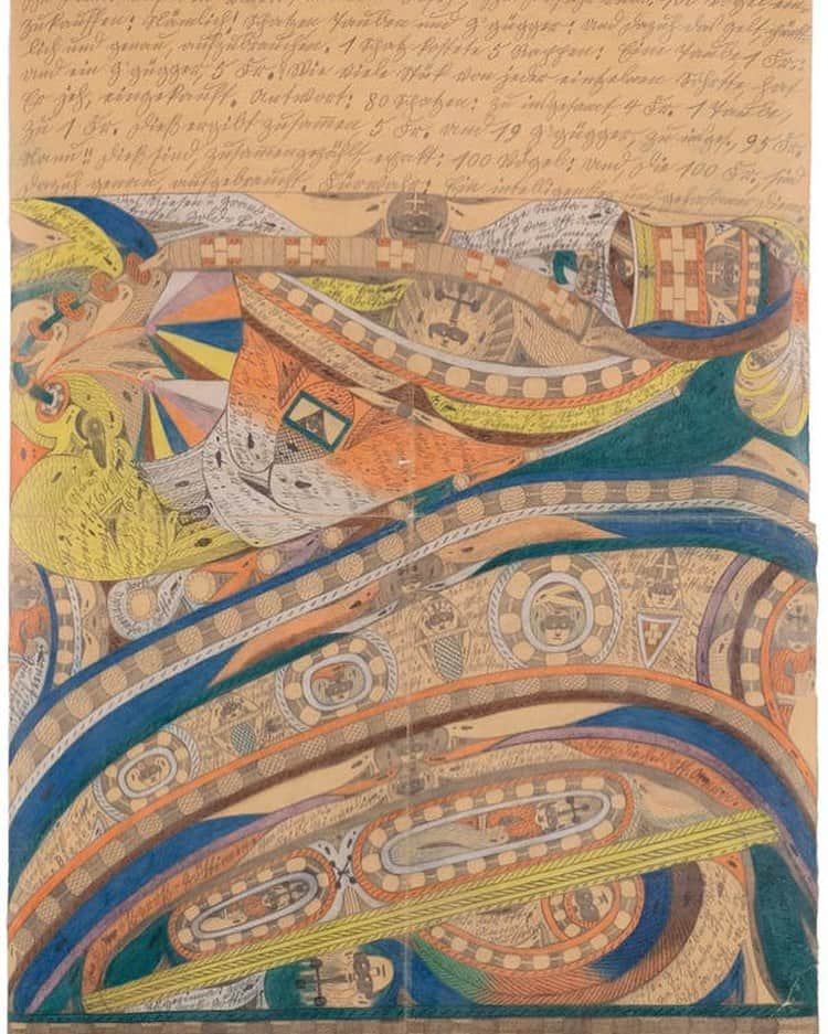 KAWSONEさんのインスタグラム写真 - (KAWSONEInstagram)「@outsiderartfair (if you’re trying to figure out what to do this weekend in NY!) “Blatt aus Heft no. 13,” c. 1916, by Adolf Wölfli. Graphite, colored pencil on paper.Credit...via Fleisher/Ollman; Claire Iltis @fleisherollman #AdolfWölfli」1月18日 22時42分 - kaws