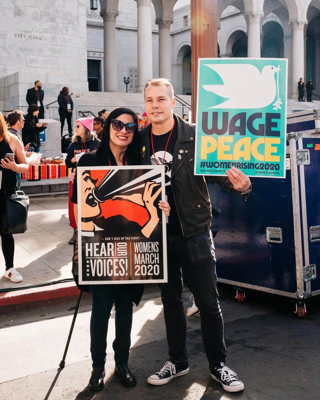 Shepard Faireyのインスタグラム：「My creative studio and I support the @womensmarch because we reject sexism, and I think it's time to end gender inequality. Equality is important on every front, but I think gender discrimination and prejudice is so insidious and pervasive that most people only recognize the most inflammatory instances of sexism. I believe power should only come from the quality and merit of one’s work, rather than being influenced by any other variable including gender. As a husband and father of two girls, I want to see women treated with equal dignity and respect, with access to the same opportunities, status, and wages as men. The women and men of @StudioNumberOne (SNO) designed downloadable posters that we took for today’s Women’s March in Los Angeles. Anyone can print them out and show support for power and equality! Be sure to visit the SNO site (link in bio) for protest art that you can use all year long. Thanks for caring! -Shepard 📷: @morgnar」