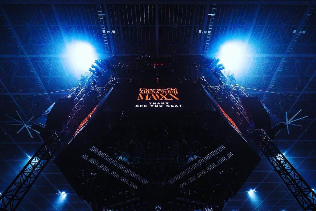 L'Arc-en-Ciel【公式】のインスタグラム：「Thanx Aichi!  See you in Saitama next!  ARENA TOUR MMXX 2020.1.9.thu-3.5.thu 2020.1.09 Osaka OSAKA-JO HALL 2020.1.10 Osaka OSAKA-JO HALL 2020.1.12 Osaka OSAKA-JO HALL 2020.1.13 Osaka OSAKA-JO HALL 2020.1.18 Aichi Sky Expo(Aichi International Exhibition Centre) 2020.1.19 Aichi Sky Expo(Aichi International Exhibition Centre) 2020.2.08 SAITAMA SUPER ARENA 2020.2.09 SAITAMA SUPER ARENA 2020.2.28 YOKOHAMA ARENA *Fanclub Membership Limited 2020.2.29 YOKOHAMA ARENA *Fanclub Membership Limited 2020.3.04 Yoyogi National Gymnasium 1st Gymnasium 2020.3.05 Yoyogi National Gymnasium 1st Gymnasium  #LArcenCiel #LArc #ラルク #彩虹樂團 #LArcMMXX #ARENATOURMMXX #MMXX」