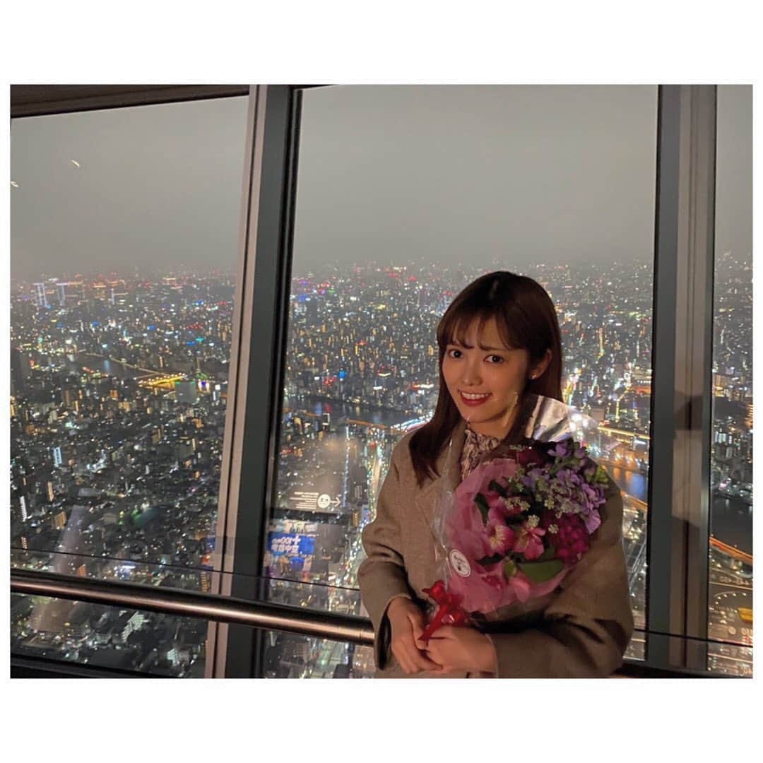 松永杏奈のインスタグラム：「2020.1.18♡ 22歳になりました💫 祝ってくれてありがとう😊 . . . . . #スカイツリー　#🎂」