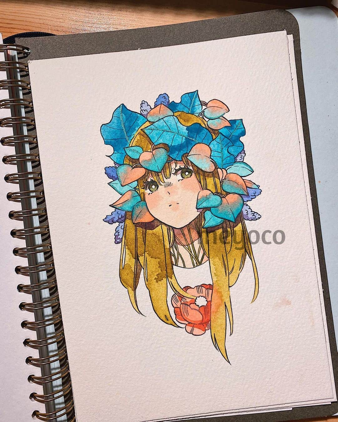 meyocoさんのインスタグラム写真 - (meyocoInstagram)「Second part of yesterday’s sketchbook flip-through! 🌸✨ (art supplies account: @pearlescentpink)」1月20日 0時48分 - meyoco