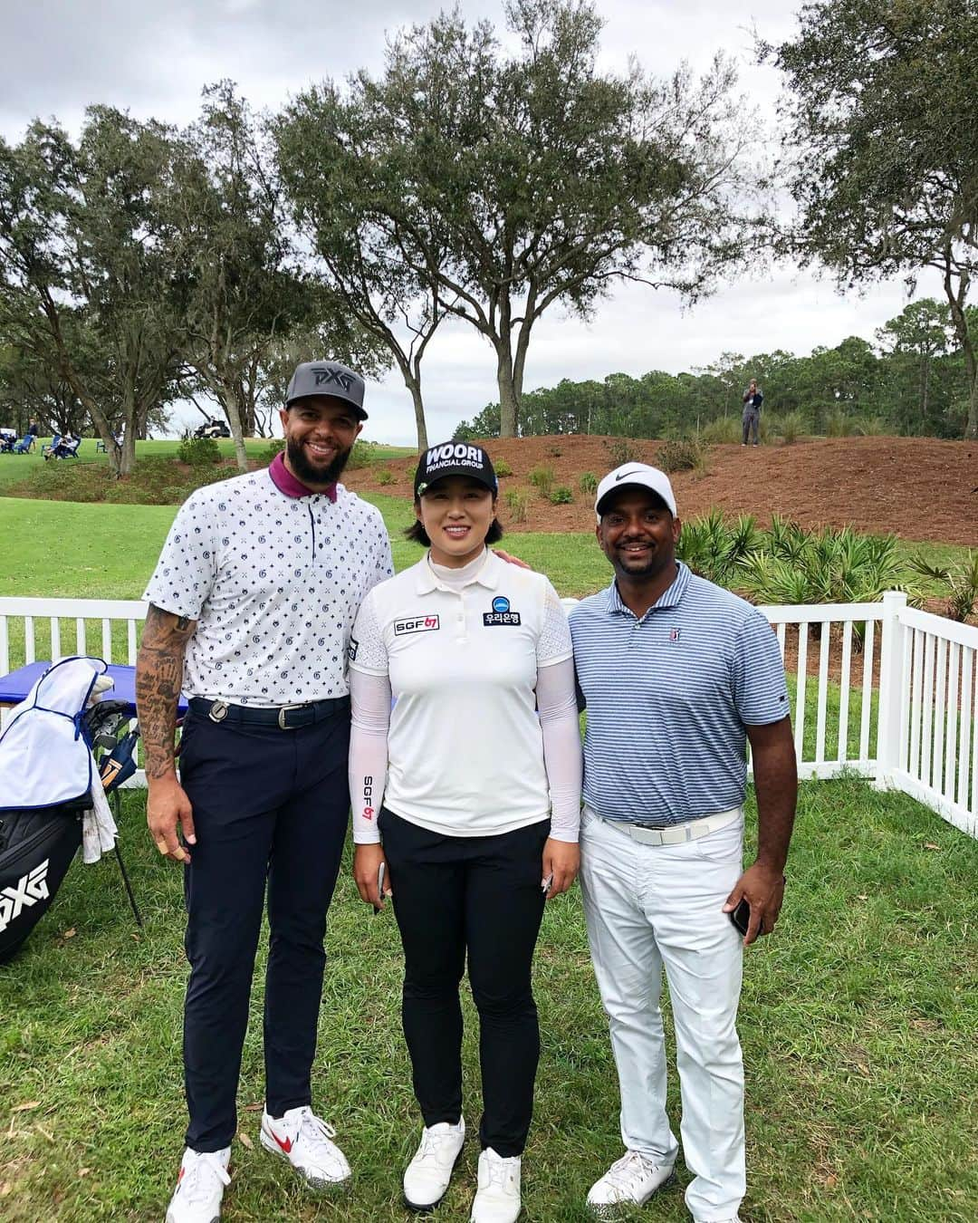 エイミー・ヤンのインスタグラム：「I got to play with @therealalfonsoribeiro and @dwill8 today!! Great people and great players!🤩👍 #DiamondLPGA #thankyou」