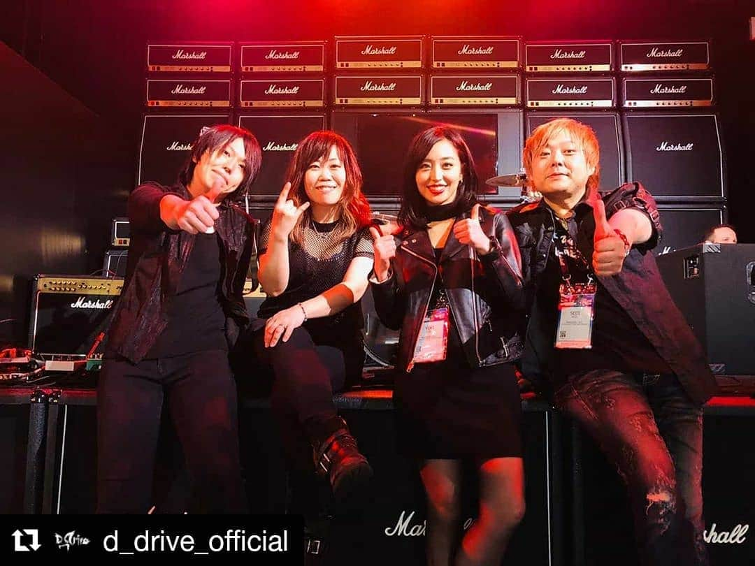 Yukiさんのインスタグラム写真 - (YukiInstagram)「#Repost @d_drive_official (@get_repost) ・・・ #thenammshow2020 final day done!!!! Thank you so much for coming to our demonstrations!! And thank you so much @marshallamps_uk !!! We love you.  #marshall #D_Drive #seiji #yuki #toshi #chiiko」1月20日 11時12分 - d_drive_gt_yuki