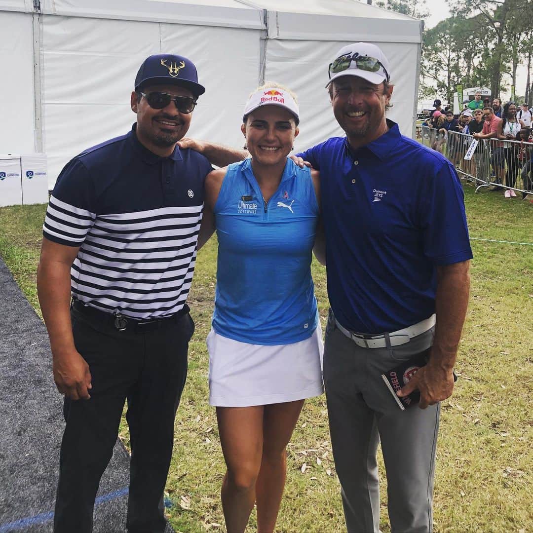 マイケル・ペーニャのインスタグラム：「Great week at the @lpga_tour Tournament of champions. @lexi and #timwakefield were great to play with today. Thanks you @diamondresorts for putting on a great event! @pingtour @bettinardigolf」