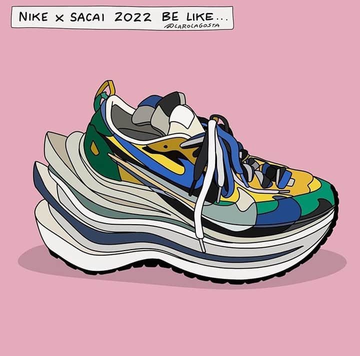 Nice Kicksさんのインスタグラム写真 - (Nice KicksInstagram)「Thank you @sacaiofficial & @nike for helping all the short dudes be able to pull off a taller listed height on Bumble. 🎨 @larolagosta」1月21日 0時02分 - nicekicks
