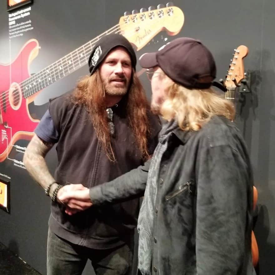 エイドリアン・スミスのインスタグラム：「All about the Jackson. @officialjacksonguitars @phildemmel #thenammshow #namm2020  @ironmaiden」