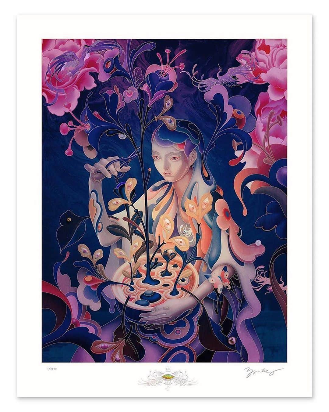 HYPEBEASTさんのインスタグラム写真 - (HYPEBEASTInstagram)「@hypebeastart: Continuing his series of time-limited releases, visual artist James Jean has revealed his upcoming limited print, The Editor – Night Mode. Measuring 27-3/4 inches tall × 21-1/2 inches wide, the limited edition print has gone through nine passes to carefully retrace the thin, delicate lines and embellish elements with metallic holographic foil. The print will be available on James Jean’s official website at 8:00 a.m. PDT on January 21. Click the link in bio for more details.⁠⠀ Photo: @jamesjeanart」1月21日 0時21分 - hypebeast