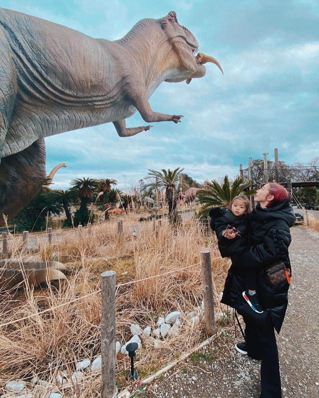 荻原桃子さんのインスタグラム写真 - (荻原桃子Instagram)「いくつかご質問いただいたので 今回恐竜好きの息子の為に 遠すぎず楽しめそうな伊豆にしました！  以前に皆様に沢山恐竜パークのオススメを教えていただいたのですが 福井や名古屋や沖縄が多かった！！ . その3つも機会を作って絶対連れて行ってあげたい🦖🦕 . その次に近場だと伊豆や栃木でオススメ教えていただいた中で今回は温泉もあるし伊豆に決めました〜  伊豆グランパル公園と アニマルキングダムの2軒行ってきました〜  伊豆下田付近には他にも子供が楽しめそうなパークが沢山あったのでまた近々行ってみたいなぁ  寒すぎて最近やっと大活躍のダウンはSALEで半額になっているので早い者勝ち！！ @un3d_official . . . #恐竜好きの3歳児　 #eitokohashi  #UN3D」1月20日 18時07分 - momokoogihara