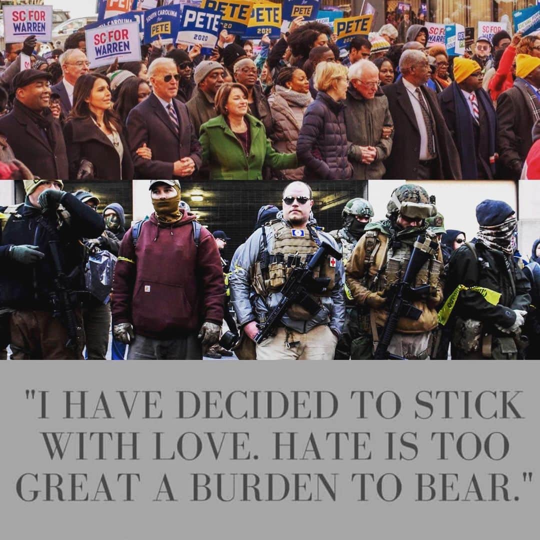 ミシェル・ロドリゲスのインスタグラム：「South Carolina Rival democrats unite  In the name of MLK’s message of Hope... In Virginia, Men who feel helpless without weapons unite to fight for their right to bear arms... The words of MLK Eco through time with a truth I find to be more powerful than the message of fear... What a beautiful American, my heart is with those Dems in South Carolina💚🌱」