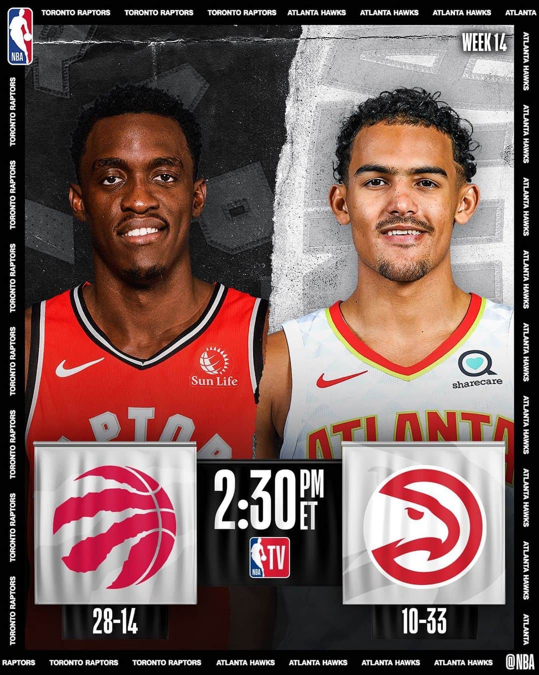 NBAさんのインスタグラム写真 - (NBAInstagram)「Today’s #MLKDay 📺 action tips off at 2:30pm/et on @nbatv as the @raptors visit @atlhawks! . . . • @raptors seek 4th straight W • Lowry (20.4 PPG, 3.2 3PG, 7.6 APG) & Young (28.8 PPG, 3.5 3PG, 8.5 APG) are 2 of 4 players with 20+ PPG, 3+ 3PG and 7+ APG」1月21日 3時37分 - nba