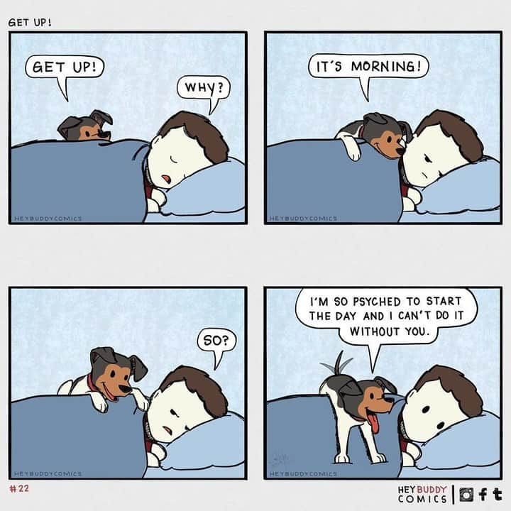 9GAGさんのインスタグラム写真 - (9GAGInstagram)「Giving you another motivation to get out of bed apart from breakfast⠀ ✍🏻 @heybuddycomics⠀ -⠀ #dog #comic #9gag」1月21日 4時01分 - 9gag