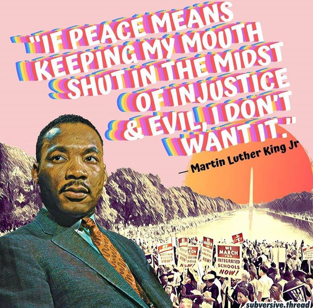 ブリタニー・ダニエルさんのインスタグラム写真 - (ブリタニー・ダニエルInstagram)「#MondayMotivation + #MLKDay “If peace means keeping my mouth shut in the midst of injustice & evil, I don’t want it.” #MartinLutherKingJr」1月21日 4時25分 - iambdaniel