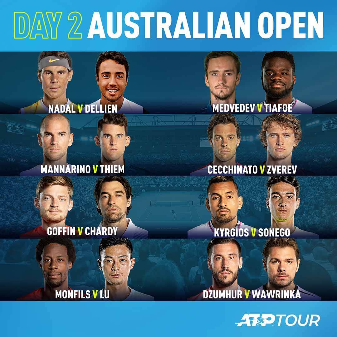 ATP World Tourさんのインスタグラム写真 - (ATP World TourInstagram)「All set for Day ✌️ Who are you watching? #AusOpen」1月21日 5時44分 - atptour
