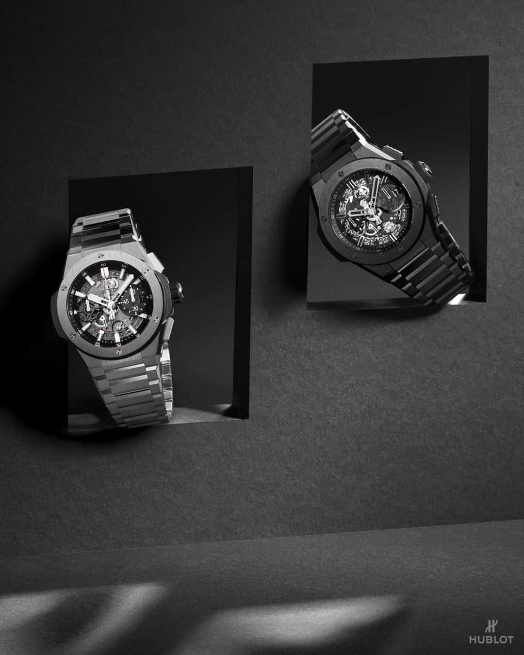 のインスタグラム：「LVMH ウォッチウィーク 2020 で発表された、ウブロの最新作「ビッグ・バン インテグラル」は、ケースとブレスレットが融合したタイムピースです。 チタニウム、ブラックセラミック、キングゴールドのラインナップ。  #Hublot #BigBangIntegral  #ウブロ #ビッグバン」