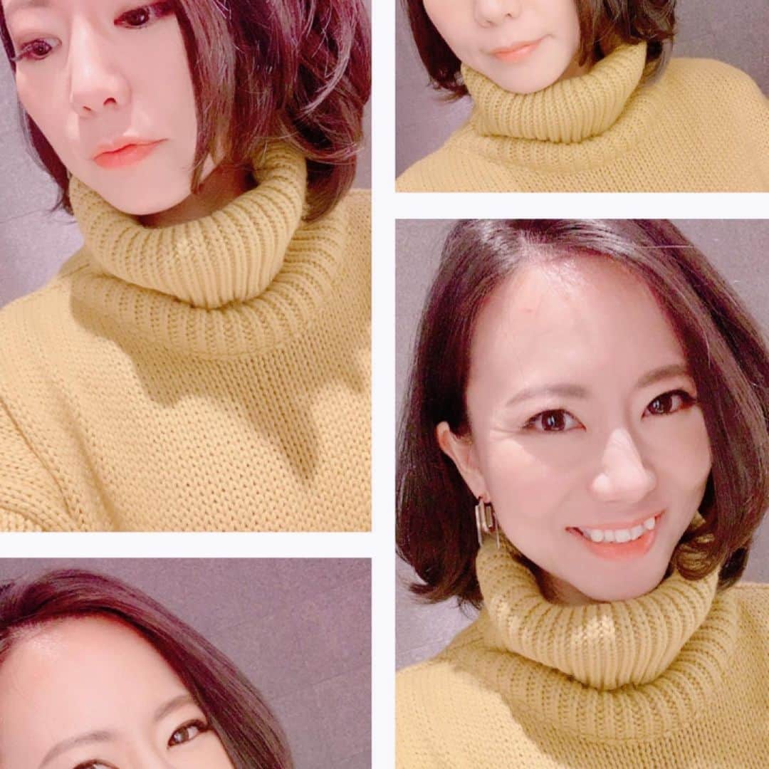 長嶺菜菜子のインスタグラム：「﻿ 顔の半分おでこ🦲🦲﻿ ﻿ ﻿ バッサリ髪切ってきた💇🏽‍♀️✂︎🙍🏽‍♀️﻿ ﻿ ﻿ 今回も素敵な仕上がりに🥰﻿ @satoshi_hisada  @hisato.tsurukawa  ありがとうございます🙏﻿ ﻿ ﻿ この間のボブより更に短いボブ🙍🏽‍♀️﻿ ﻿ ﻿ 髪短くすると﻿ 洗うのが楽﻿ 乾かすのが楽﻿ ﻿ ﻿ ただ﻿ コテで髪巻くの大変﻿ →短いから後ろ巻くの手がつりそうになる😂﻿ ﻿ そして﻿ 髪がかたくてかなり強いから﻿ ボリュームが出る🙃🙂﻿ ﻿ ﻿ うん、決めた﻿ ﻿ ﻿ 伸ばそう❗️﻿ ﻿ ﻿ あ、﻿ それかもっと短くしよう❗️﻿ ﻿ ﻿ どっちが良いかなー﻿ 短いのと。﻿ 長いのと。﻿ ﻿ ﻿ むしろこれは好みの問題か🤓」