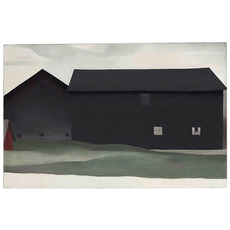 のインスタグラム：「#georgiaokeeffe #thebarnslakegeorge #1926 ☕️」