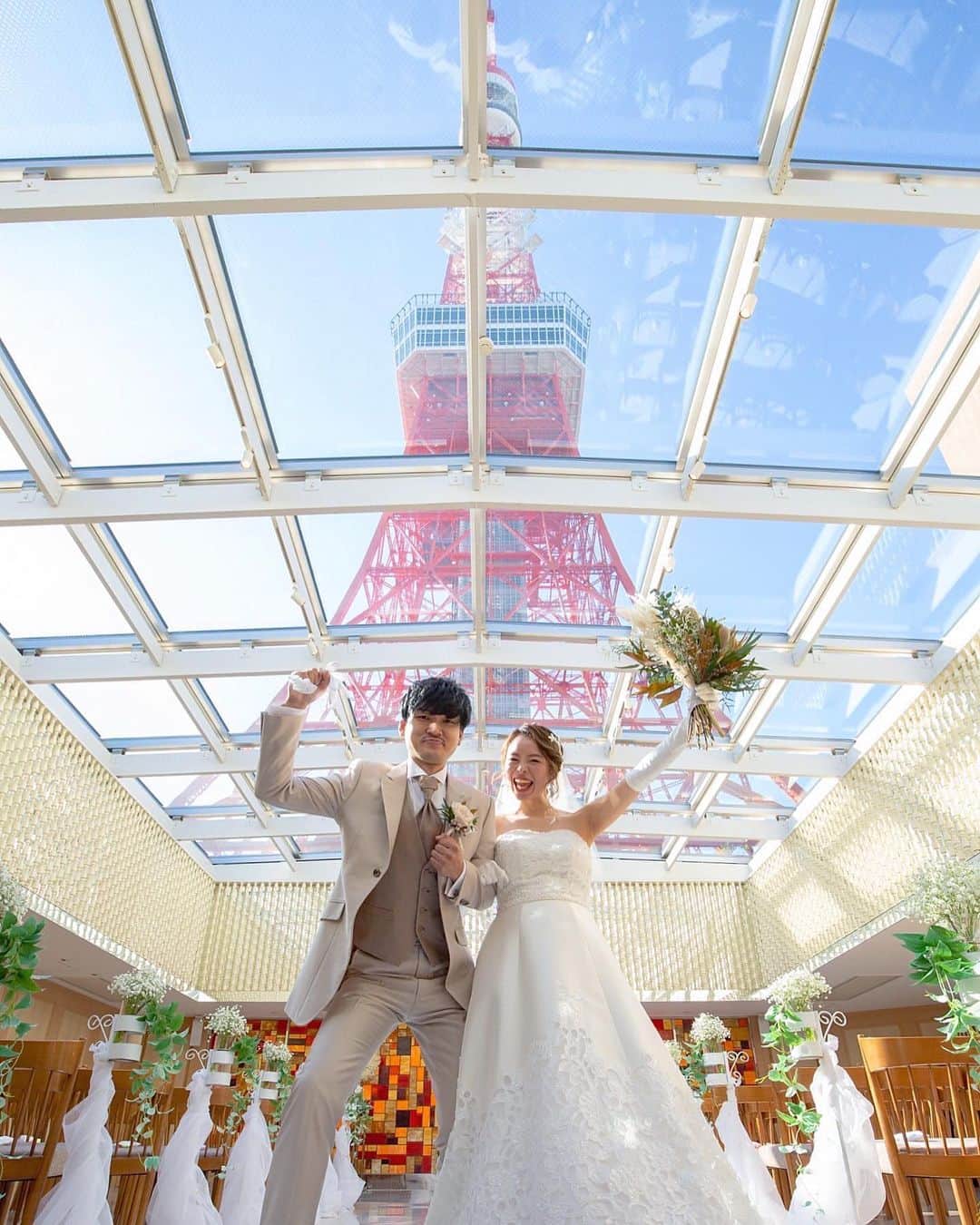 東京タワーの麓の結婚式のグルメインスタ