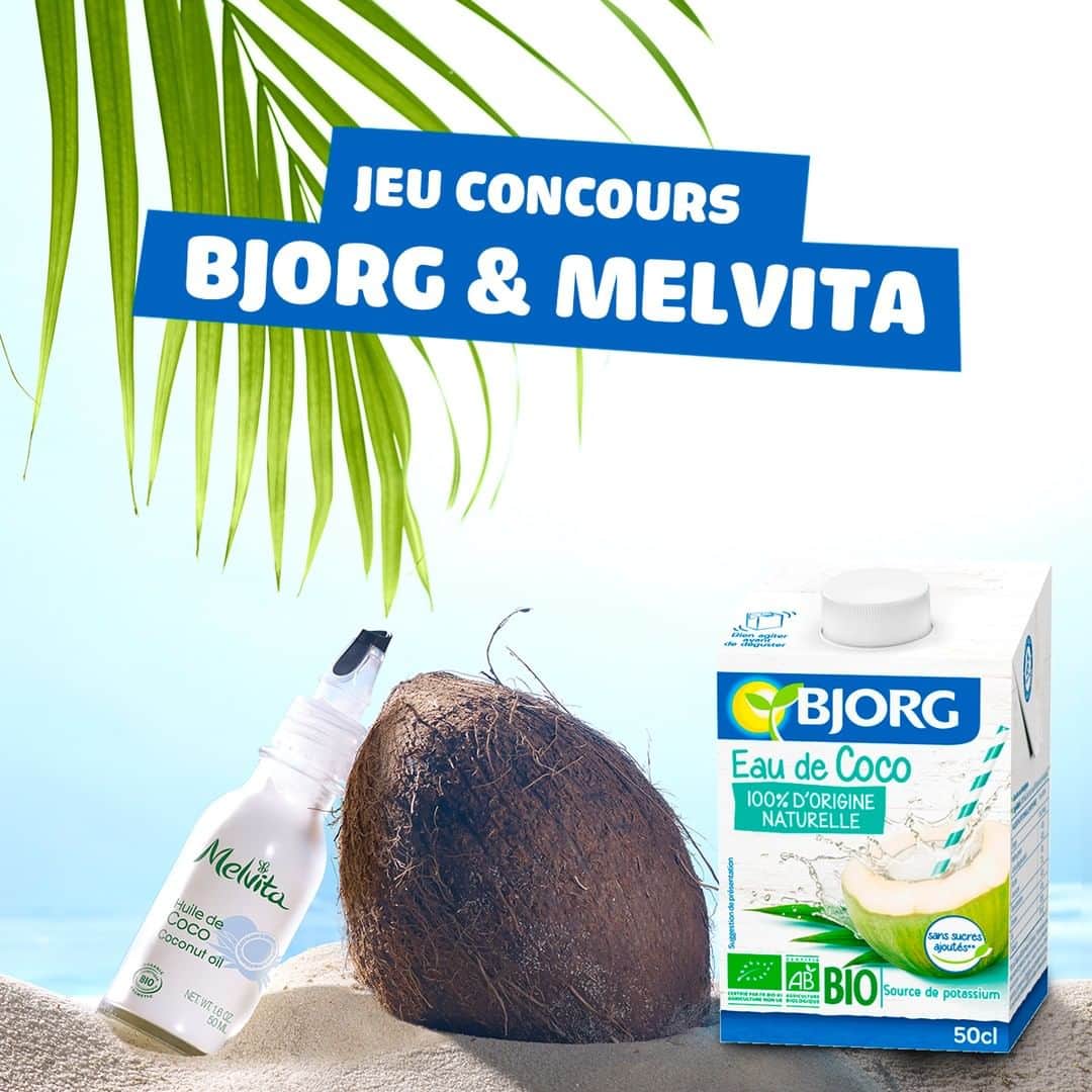 Melvita Officialのインスタグラム：「🍀 JEU CONCOURS TERMINÉ🍀 Pour débuter cette année en beauté, nous nous associons cette semaine à Bjorg; célèbre pour ses recettes saines et bio.  A cette occasion, nous vous proposons de gagner un pack nutrition et bien-être d’exception composé de : - L'huile végétale de coco bio - Le soin visage nutrition intense bio - Le stick à lèvres bio de Nectar de Miels - L’eau de coco bio - Le granola Mangue Cajou - Les biscuits Croc’Avoine Complet  Pour participer, rien de plus simple : 👍Suivez les comptes @melvitaofficial et @bjorgofficiel ❤️ Likez ce post 💬 Commentez la publication en invitant 2 ami(e)s à participer  Concours ouvert à la France Métropolitaine : fin du concours le 28 janvier.  2 gagnants seront tirés au sort !  Alors n’attendez plus et tentez votre chance ! 🍀  #JeuConcours #Bjorg #Melvita #Bio #Partenariat #Nutrition #CosmetiqueBio #Coco #Miel #granola」