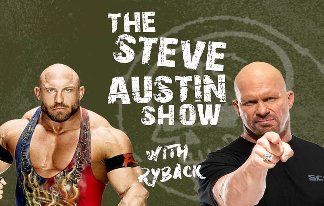 ストーン・コールド・スティーブ・オースチンのインスタグラム：「Check out todays Steve Austin Show w @thebigguyryback22 on @Podcastone and all major platforms. Had a blast talking with Ryan about Pro Wrestling, nutrition,Stem Cell treatment, his YouTube channel and his own podcast which drops weekly.  #goodtimes」