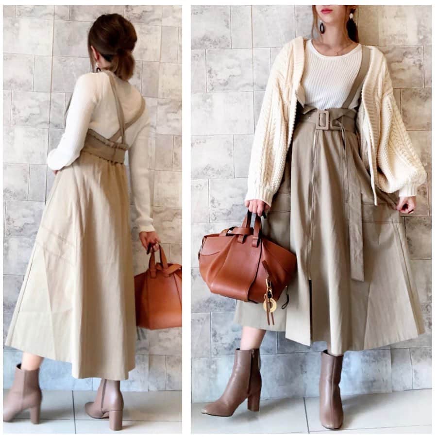 ❁coco❁さんのインスタグラム写真 - (❁coco❁Instagram)「【コーデ】2020.1.21 このスカート  が可愛すぎる❤️ 後ろがバッククロスになっていて フレア感とか丈感が絶妙✨ ウエストゴムでゆったり！←これ重要 ニットはずっと愛用してるUNIQLOの リブセーターです☺️ ・ knit … @uniqlo_ginza  skirt … @romile_official  Flare back cross skirt/BEG carde … @nostalgia_jp × @rococo39  bag… loewe  boots… titivate pieace… @reveplaisir ・ --------------------------------------------------- - コーデ詳細はブログに✍️✨ @rococo39  のTOPから BLOG・楽天room ・youtube 火金配信 にも飛べます🕊❤︎ --------------------------------------------------------- #ユニクロコーデ #ユニジョ #uniqloコーデ  #UNIQLOu #uniqloginza2020ss  #uniqloginza2019fw #uniqloginza #上下ユニクロ部  #今日のコーデ #ママコーデ #プチプラコーデ #シンプルコーデ #着回しコーデ  #全身プチプラ #秋コーデ #おしゃれさんと繋がりたい たい #インスタ女子  #インスタ映え #アラサーコーデ #アラフォーコーデ  #30代コーデ #コーデ記録 #ロカリ #youtuber好きな人と繋がりたい #ファッションコーデ #ユニクロニット族　#アラフォーコーデ  #ロミール #romile」1月21日 20時54分 - rococo39