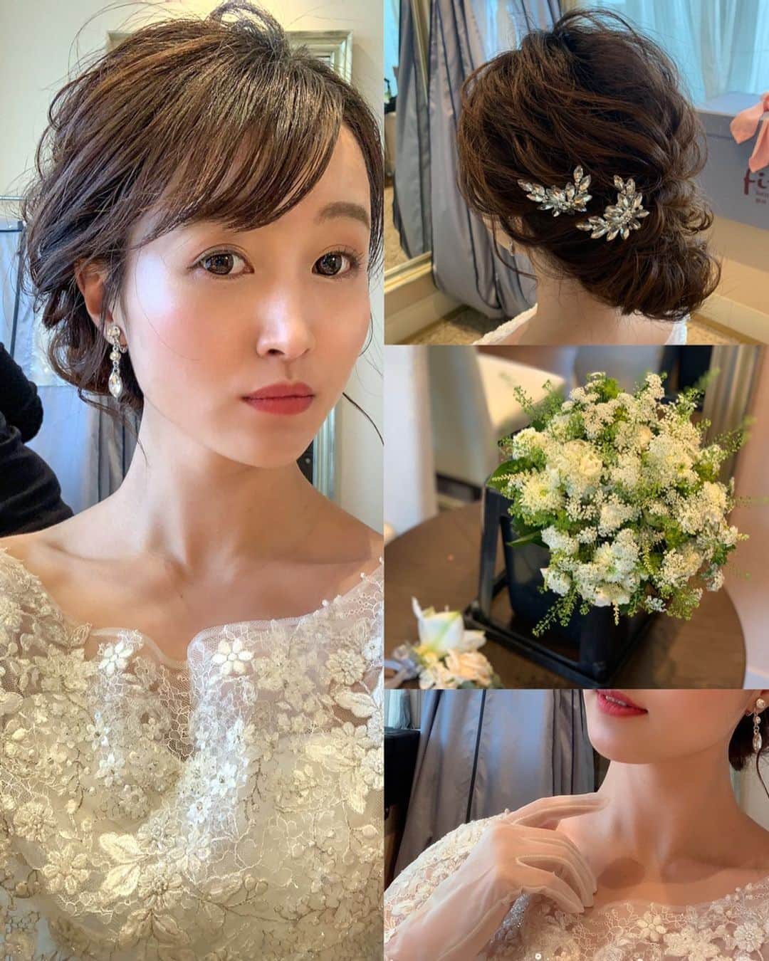 岩本恵美加さんのインスタグラム写真 - (岩本恵美加Instagram)「𓂃𓂂 𓈒❁𓈒𓏸*﻿ GRANDAIR様ブライダルフェアの 新婦役モデルを務めさせて頂きました💒 ㅤㅤ 重厚感があり落ち着きのある披露宴会場✨ 大人ウエディング。いかがでしょうか☺️？ 高層階の式場や披露宴会場からは 富士山を望む事ができ、静岡駅近くなので アクセスもばっちり🙆‍♀️ 詳しくはグランディエールさんのHPをご覧下さい💐 ㅤㅤ ●第一部● 衣装提供：ブライダルハウスfino静岡店様 ブーケ：日比谷花壇様 ㅤㅤ 挙式ドレス：ISAMU MORITA(1枚目) 披露宴：YUMI KATSURA(2枚目) ㅤㅤ ●第二部● 衣装提供：フォーシス&カンパニー様 ブーケ：スナゲリーフラワーズ様 ㅤㅤ 挙式ドレス：Lana(4枚目) 披露宴色打掛：花紋牡丹に藤(5枚目) ㅤㅤ ヘアメイク：山野愛子美容室様 ㅤㅤ お客様のご参考になっていますように😌 関係者の皆様ありがとうございました💓 ㅤㅤ ┈┈┈┈┈┈┈┈┈┈┈┈┈┈┈┈┈┈┈┈┈ #grandair #bridal #bridalfair #bridaldress #bridalhair #bridalmakeup #bridaljewelry #bridalbouquet #wedding #weddingdress #weddinghair #weddingphoto #weddingphotography #weddingbouquet #dress #isamumorita #yumikatsura #kimono #instawedding #hairstyle #結婚式 #ブライダル #ドレス #ウエディング #色打掛 #花嫁 #桂由美 #fino #フォーシスアンドカンパニー #えみブライダル」1月21日 21時14分 - emk_iwmt