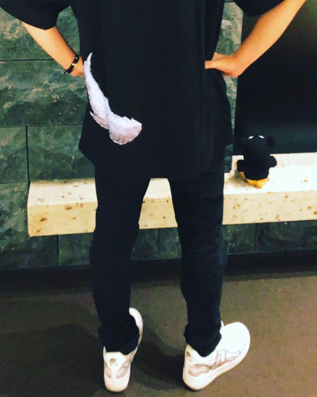 レトルトのインスタグラム：「インスダーグラマーです。 グッズで新しいTシャツ出します。尻尾がちょうどいい所にあって可愛いです。 なんか腹立つ顔してる写真があったのでこちらにあげておきますね。 #尻尾　#いい感じの壁」