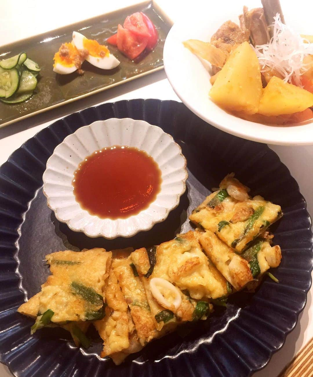 小柳津真由美さんのインスタグラム写真 - (小柳津真由美Instagram)「韓国料理を習いました！  #手作り料理 #韓国料理 #ちぢみ #小柳津真由美」1月21日 23時34分 - mayumioyaizu