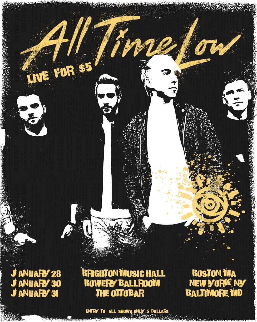 ザッキー・ヴェンジェンスのインスタグラム：「Let’s get REALLY close to each other. Tickets on sale today at 3pm ET. http://alltimelow.com」