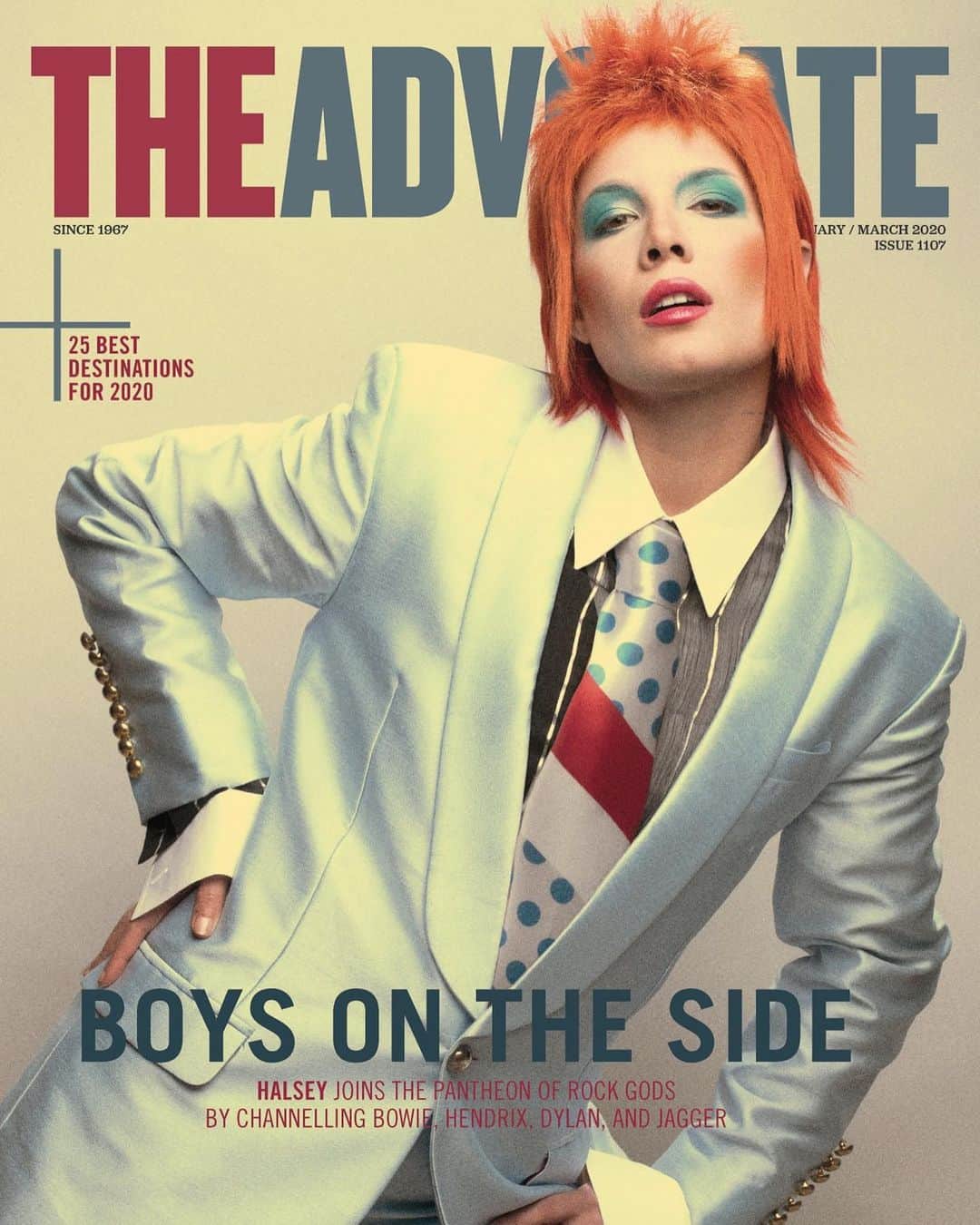 Halseyのインスタグラム：「‪Drag King came out for @TheAdvocateMag cover shoot 👑February/March issue.‬ captured by @lukefontana - hair @themartyharper - @benjaminholtrop - makeup and creative by yours truly!」