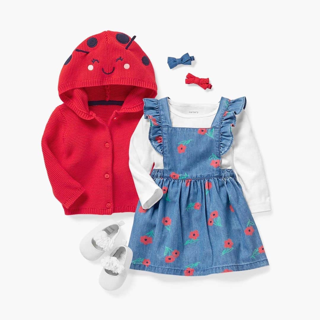 のインスタグラム：「Hey there, lady bugs! You are so loved. ❤️🐞 #ladybugs #babygirl #lovecarters」
