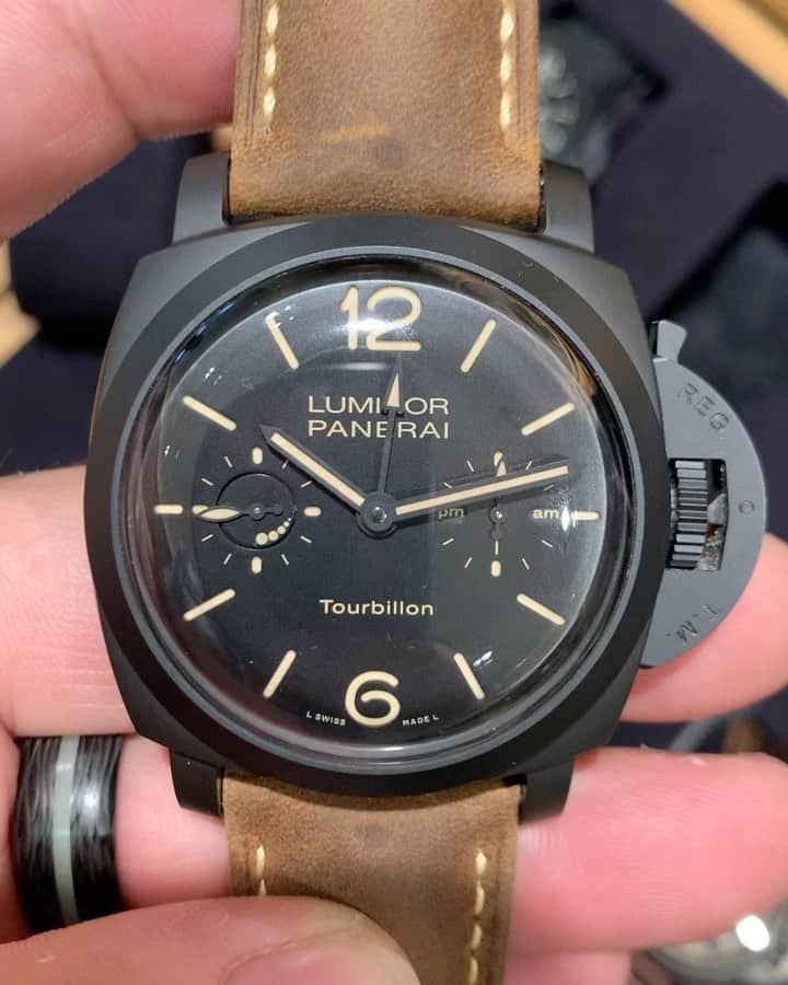 パネライのインスタグラム：「Having some hands on time in Riyadh with the #Panerai #PAM396 Luminor Marina Ceramic Tourbillon.  Limited to only 100 pieces. Like it or not? #paneraicentral」