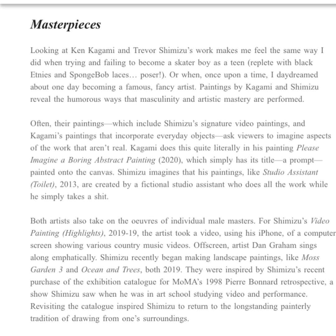 KEN KAGAMIさんのインスタグラム写真 - (KEN KAGAMIInstagram)「Trevor Shimizu& Ken Kagami "Masterpieces"  Curated by Emily Watlington  January 26 - March 28, 2020  Opening reception Sunday, January 26 3  to 5pm  @anthonygreaney  @keys_wallet_phone  @trevorshimizu  @kenkagami」1月22日 9時53分 - kenkagami