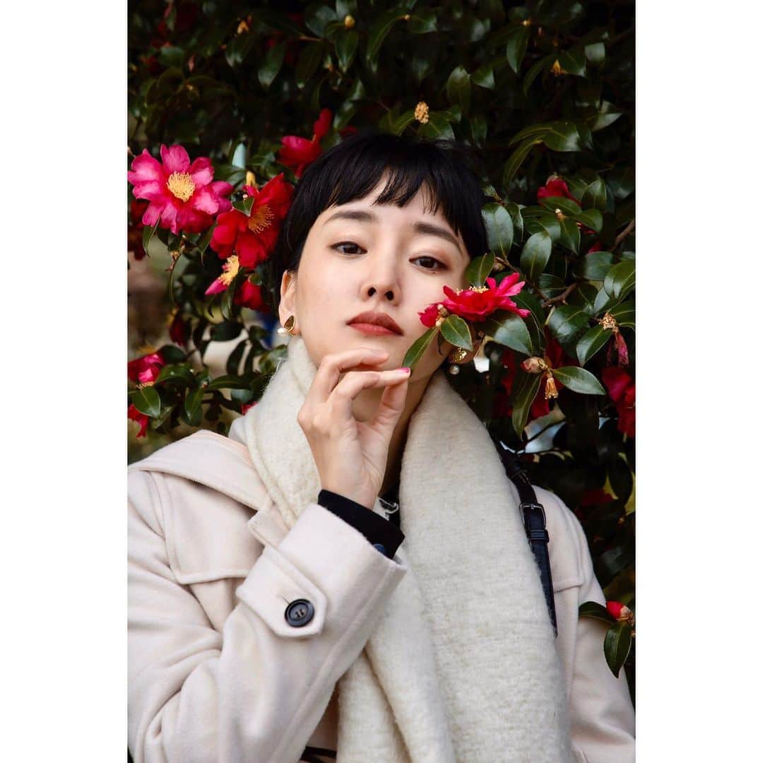 永池南津子さんのインスタグラム写真 - (永池南津子Instagram)「寒い日でした。 冬の寒空の下、赤い花をみると心がときめくのです。 さて、ゆっくりお風呂に入る事にします。 今日もお疲れ様でした。 #山茶花 #サザンカ #sasanpua #椿との違いは葉のギザギザがあるかないか #photography #portrait #white #red #flower #winter #永池南津子」1月22日 19時55分 - natsuko_nagaike