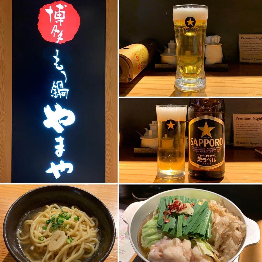 くろさんのインスタグラム写真 - (くろInstagram)「寒い夜は🍲🍺 #寒い夜だからー #もつ鍋 #サッポロ黒ラベル #博多もつ鍋やまや #明日はお肌プルプル #〆はちゃんぽん麺 #サッポロ黒ラベル生ビール #サッポロ黒ラベル瓶ビール #瓶ビール #博多やまや #博多もつ鍋やまや有楽町店」1月22日 20時21分 - m6bmw