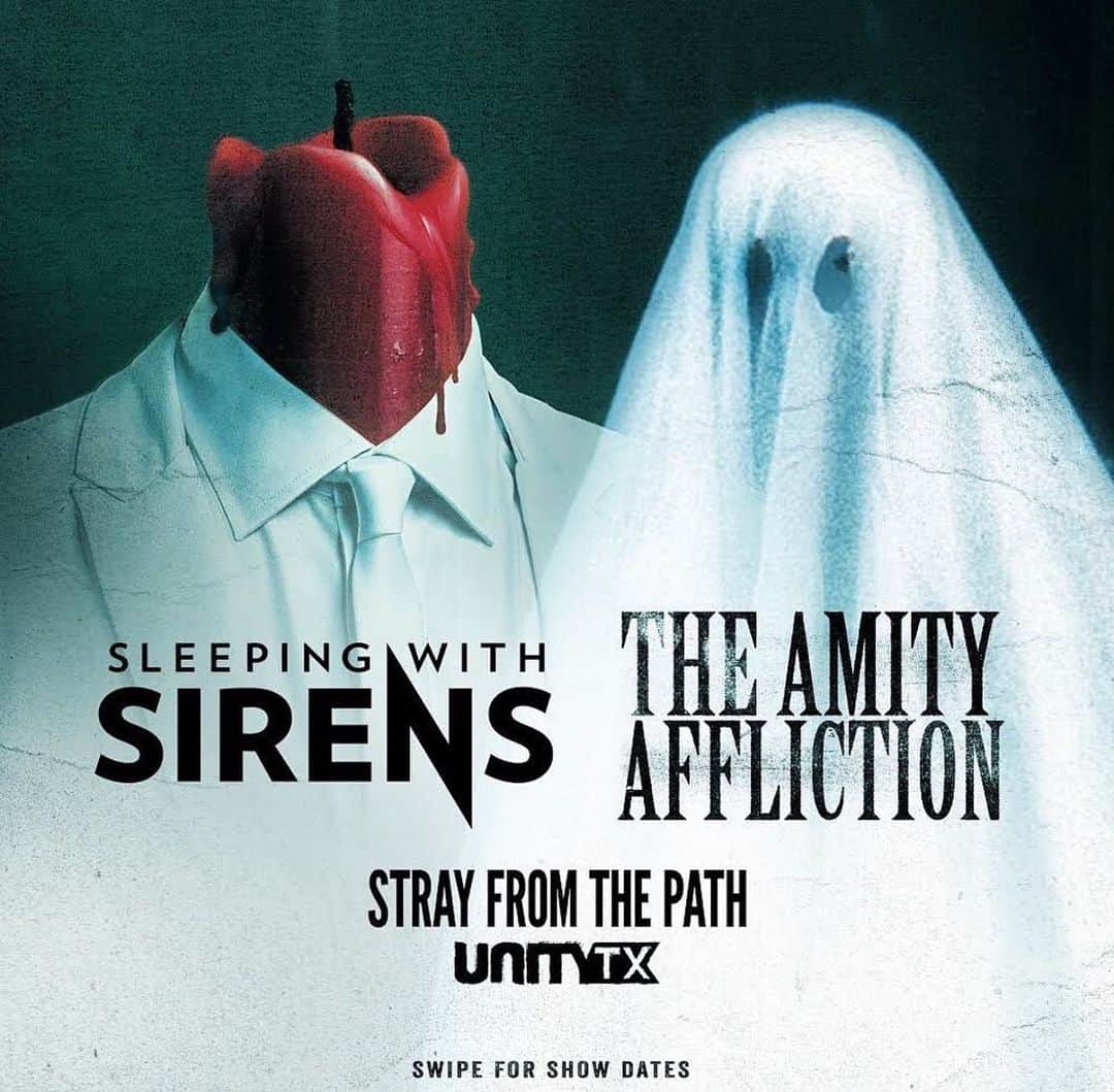 ジョエル・マッデンのインスタグラム：「@sleepingwithsirens + @theamityaffliction 🖤 @mddnco」